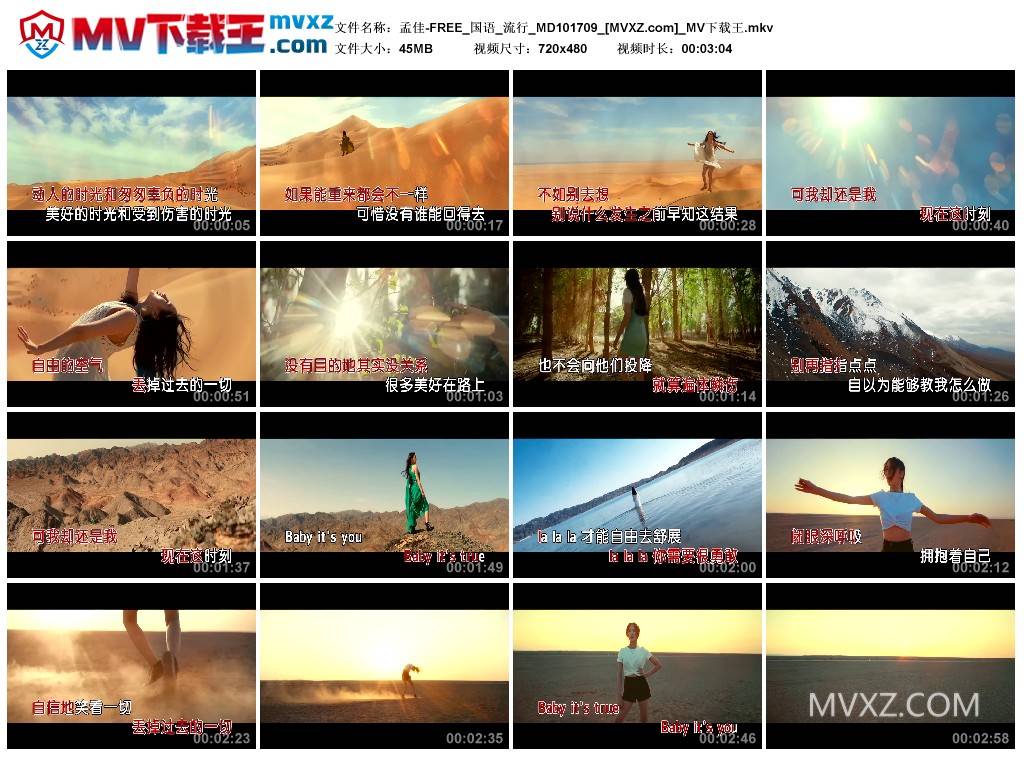 孟佳-FREE_国语_流行_MD101709